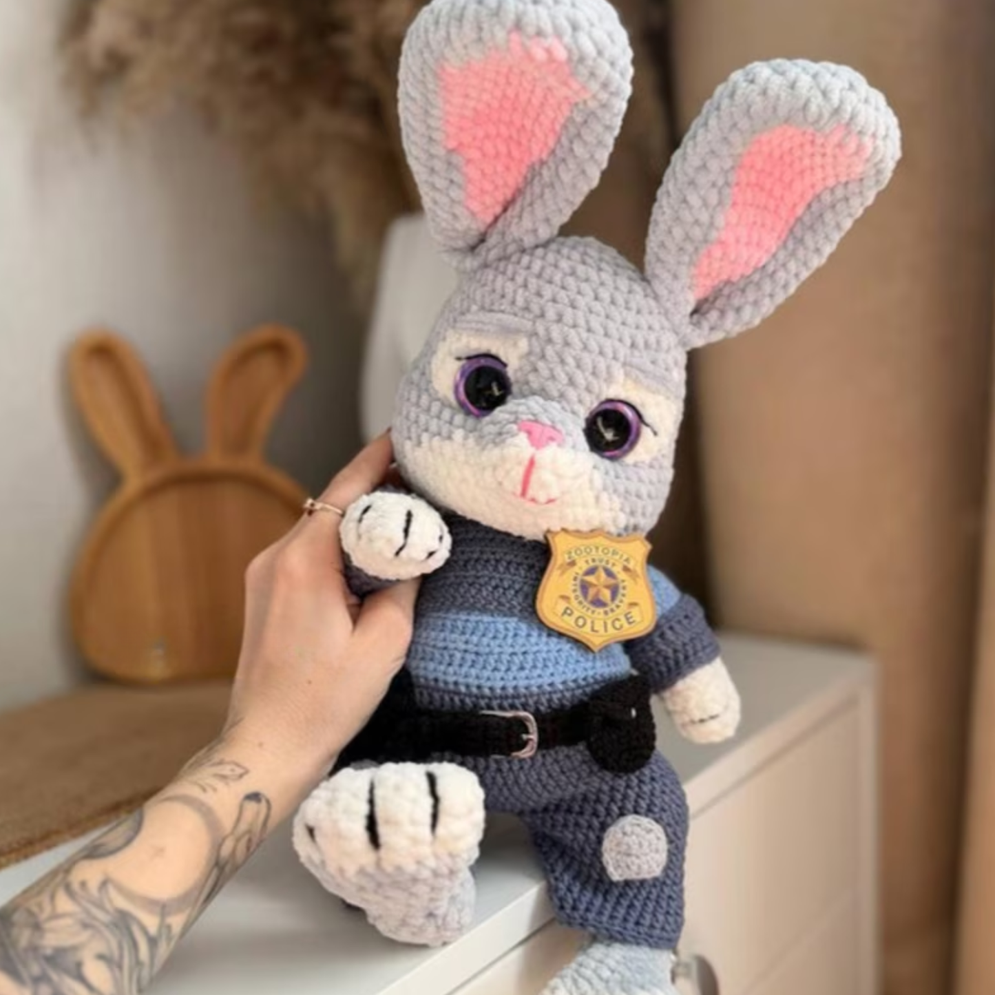 Crochet Judy Police Bunny Amigurumi Pattern (2-in-1 with Nick Fox)