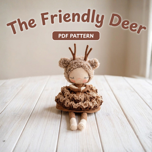 Crochet Friendly Deer Pattern (31 cm Doll)