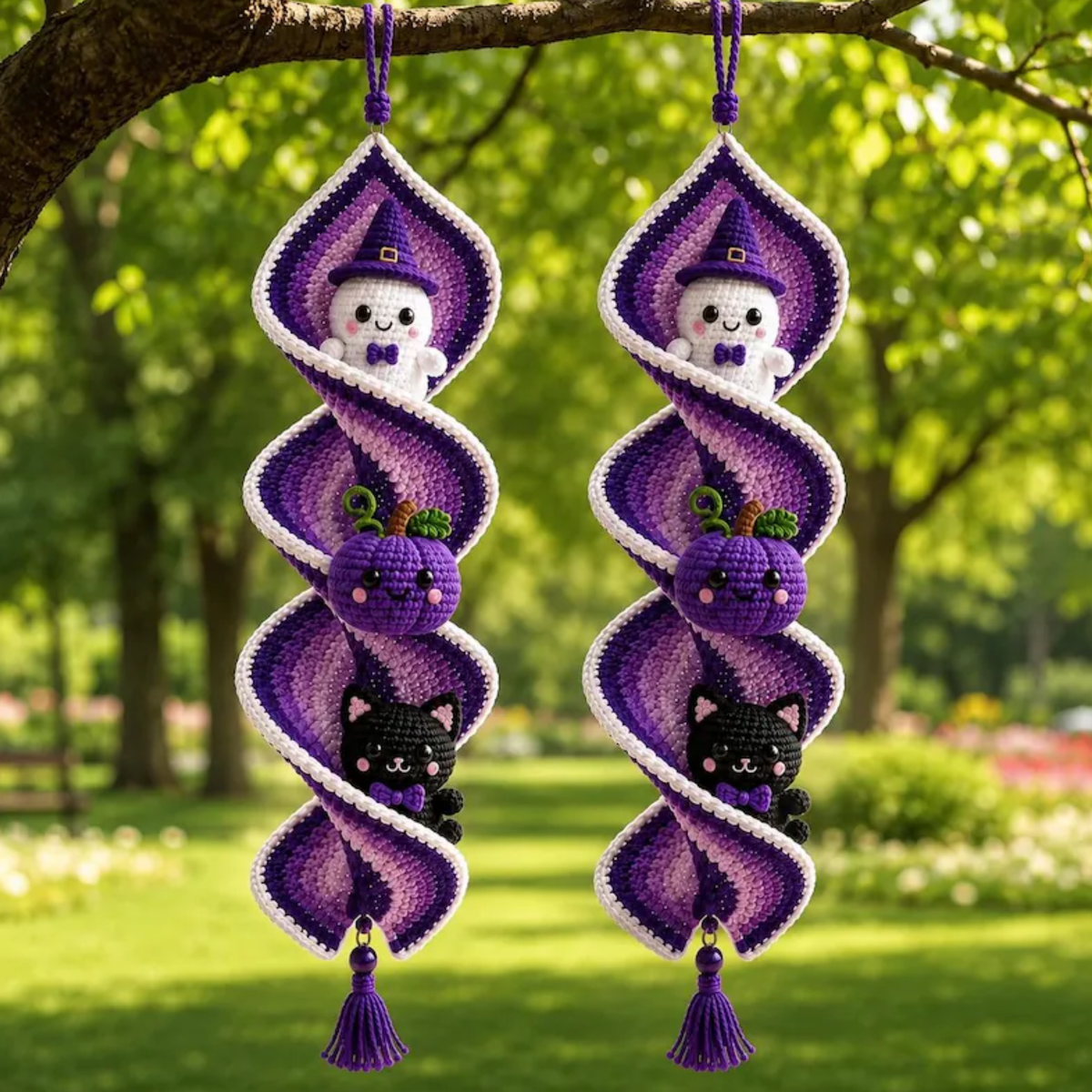 Halloween Spiral Wind Spinner Crochet Pattern