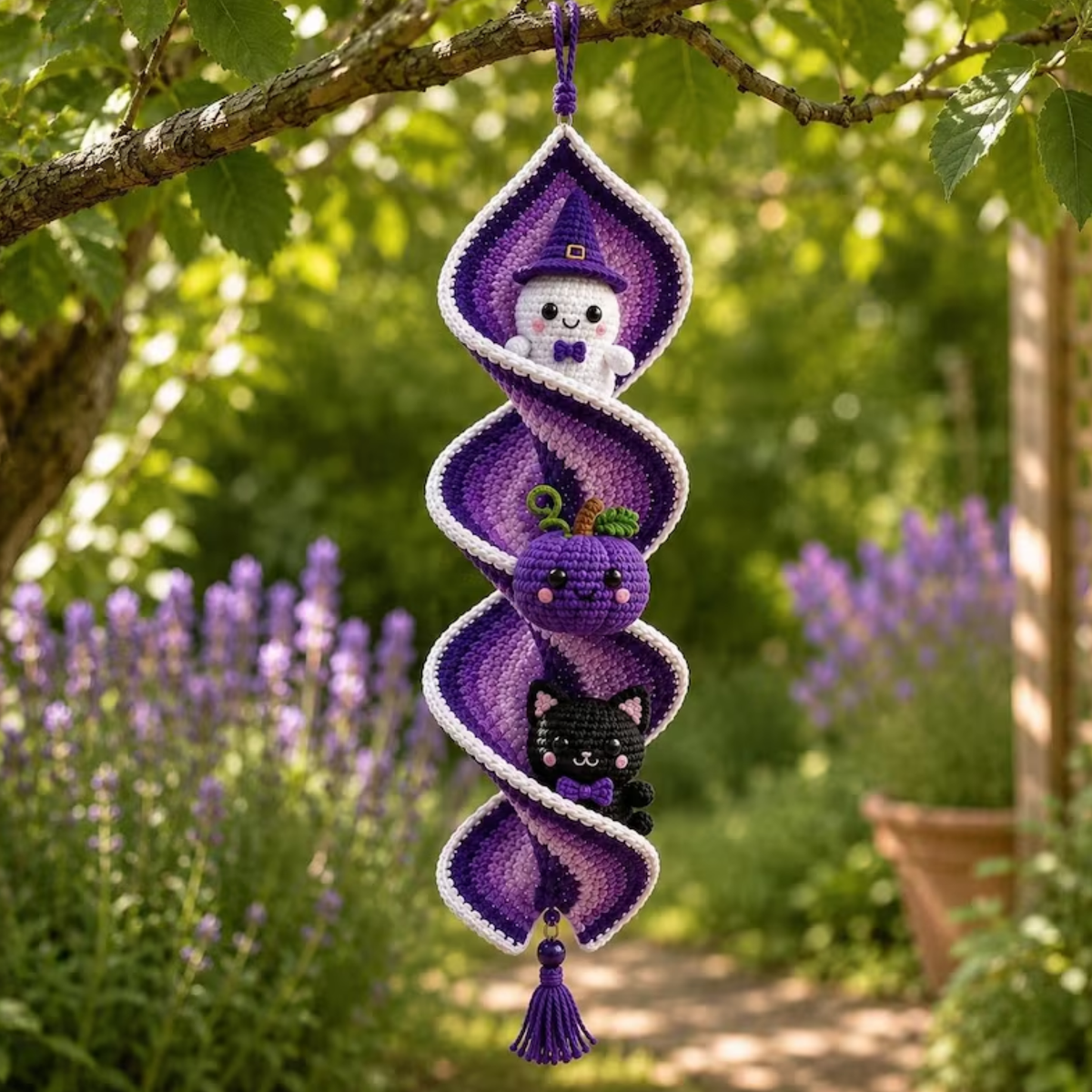 Halloween Spiral Wind Spinner Crochet Pattern
