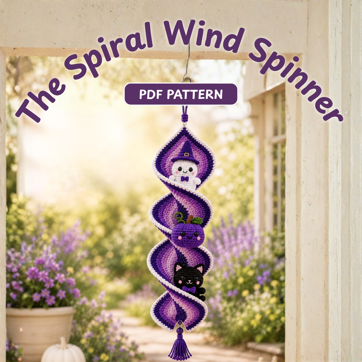 Halloween Spiral Wind Spinner Crochet Pattern