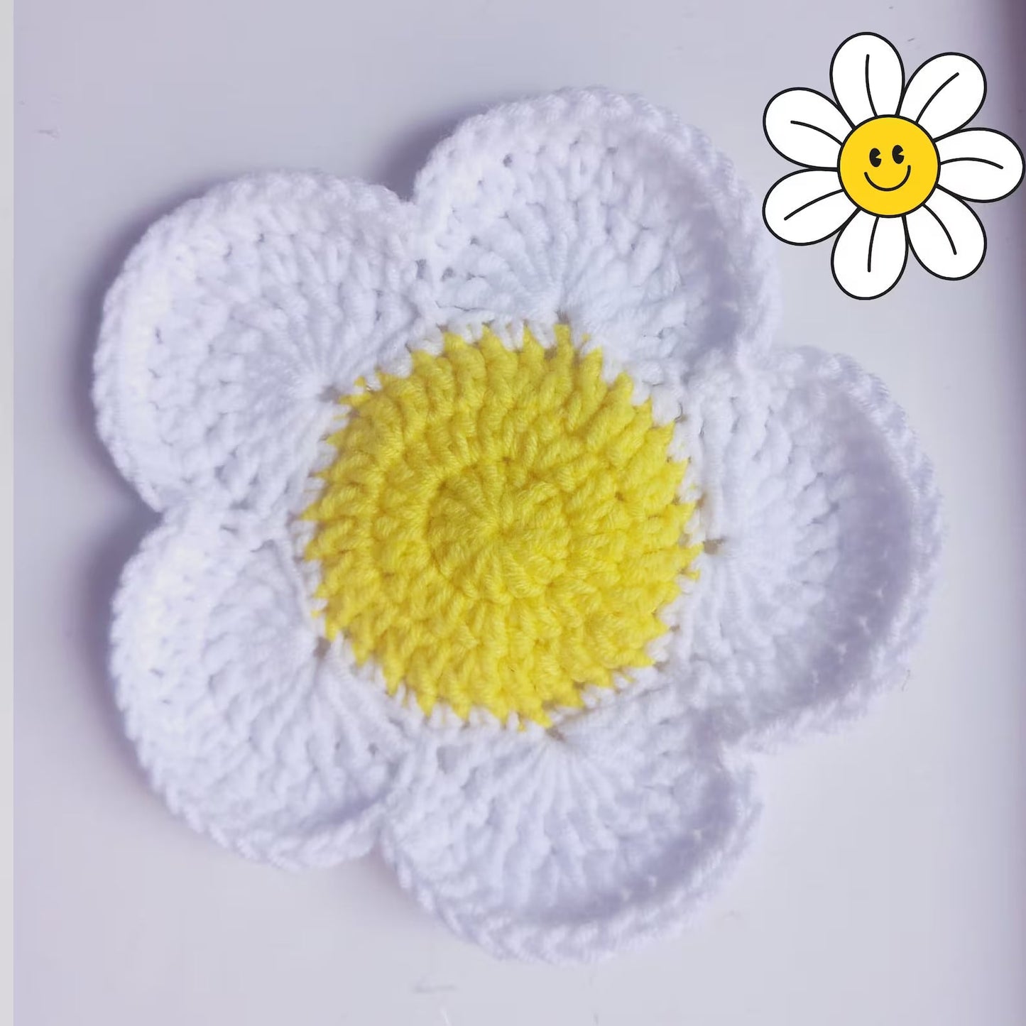 8 in 1 Daisy Flower Coaster Crochet Pattern