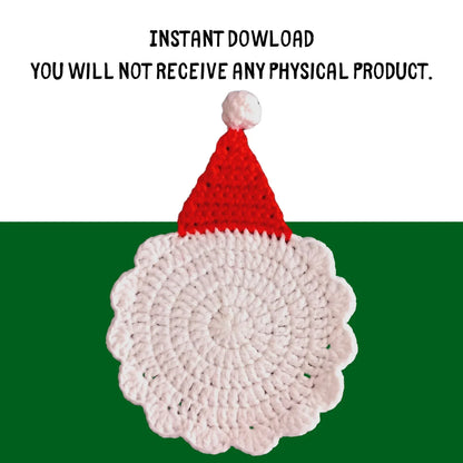 Santa Claus & Chicken Crochet Coaster Patterns(2-in-1)