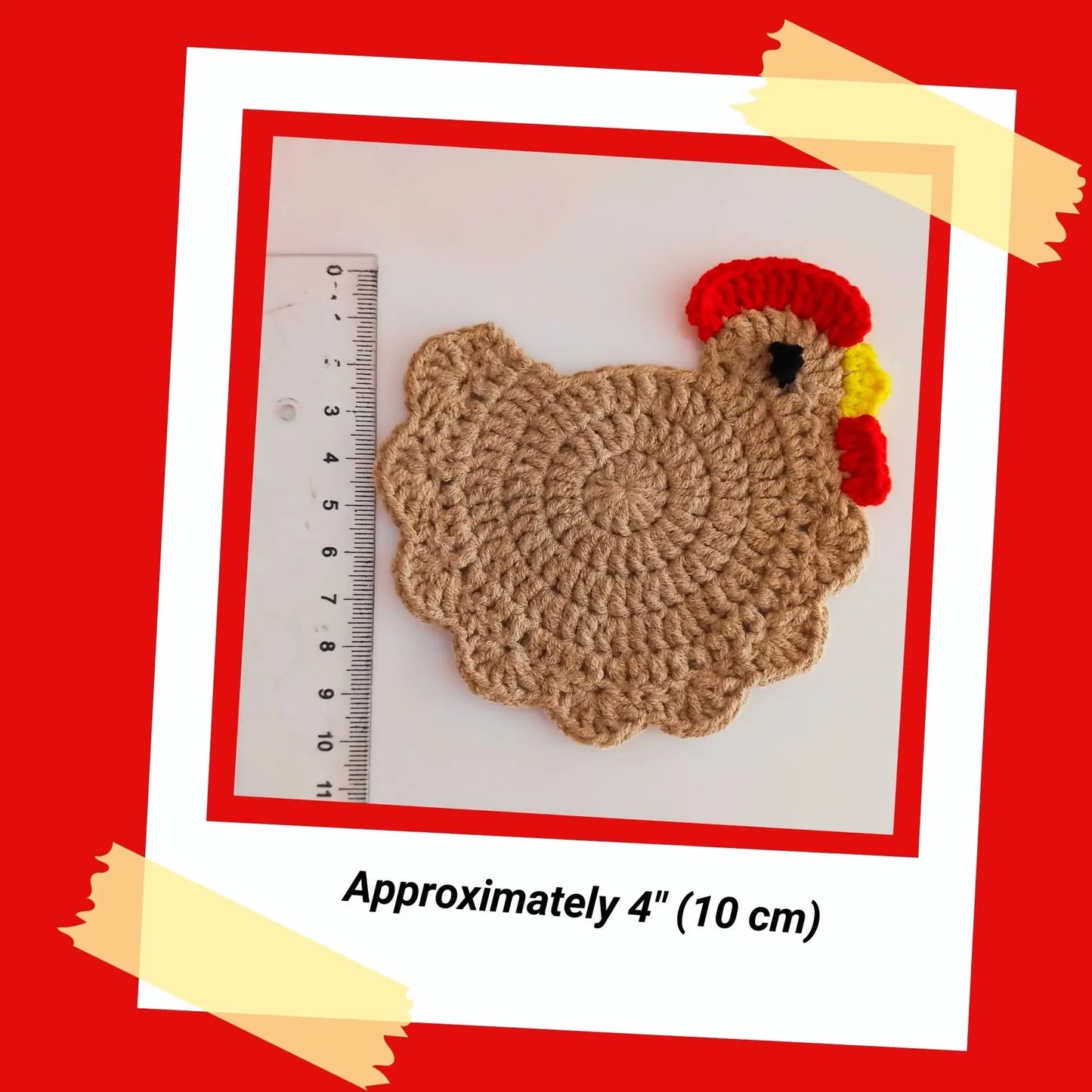 Santa Claus & Chicken Crochet Coaster Patterns(2-in-1)