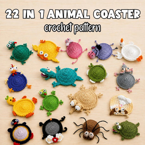 22 in 1 Animal Crochet Coaster Patterns
