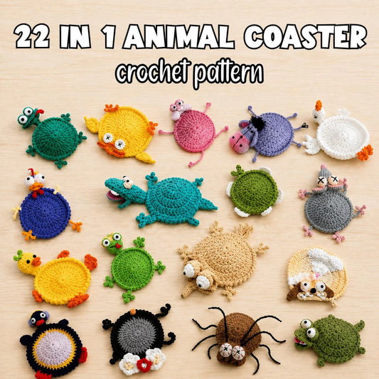 22 in 1 Animal Crochet Coaster Patterns