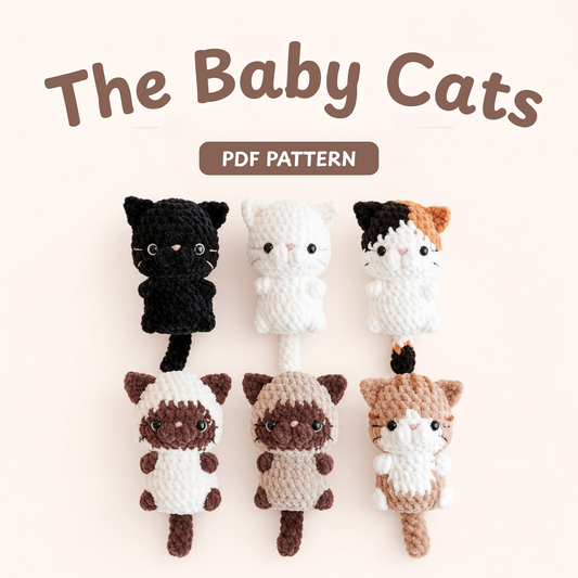 Crochet No Sew Baby Cat Bundle Pattern (4 Kitty Designs)