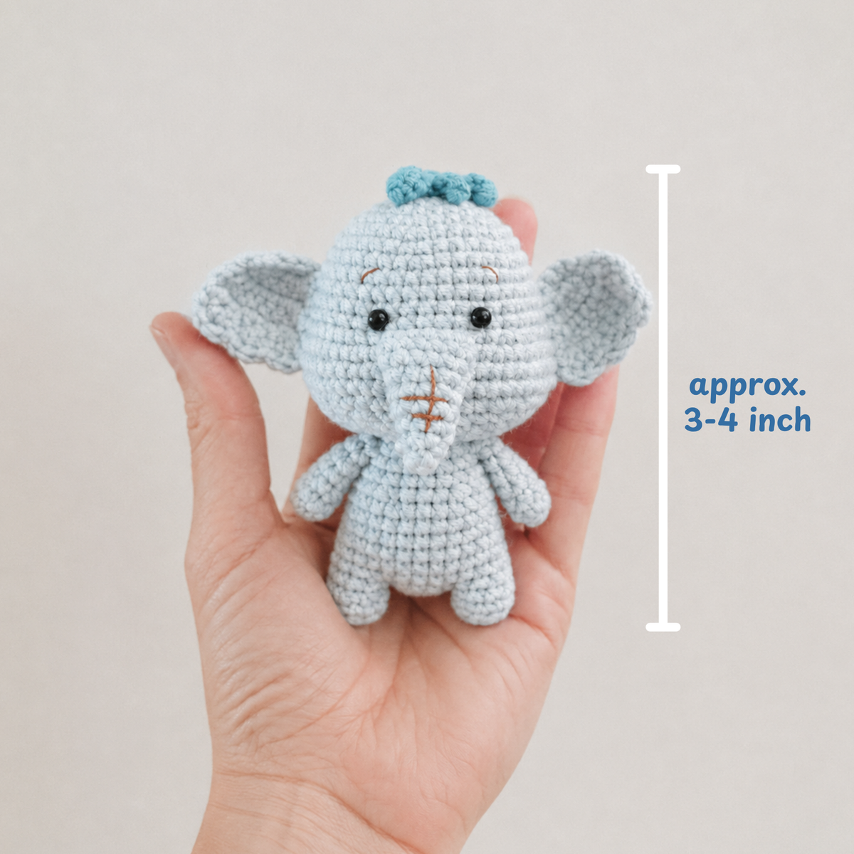 Lumpy Elephant Amigurumi Crochet Pattern