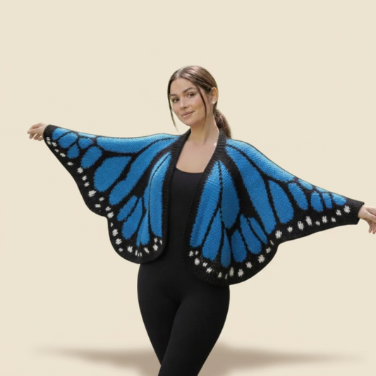 Monarch Butterfly Wing Cardigan Crochet Pattern