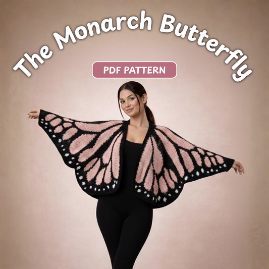 Monarch Butterfly Wing Cardigan Crochet Pattern