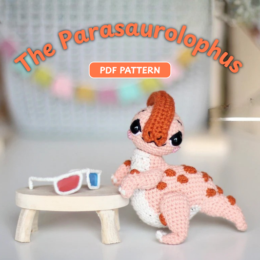 Parasaurolophus Dinosaur Amigurumi Crochet Pattern