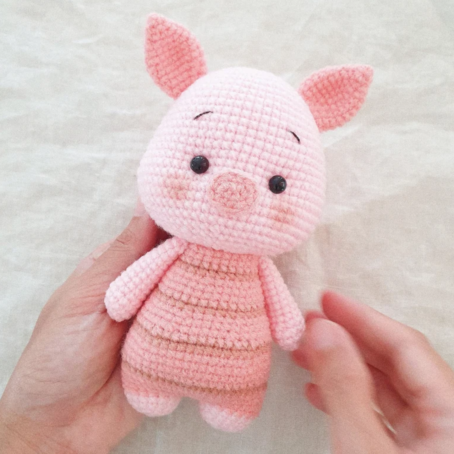 Crochet Piglet Amigurumi Pattern (Mini Stuffed Pig with Striped Jumper, 3-4 inches)