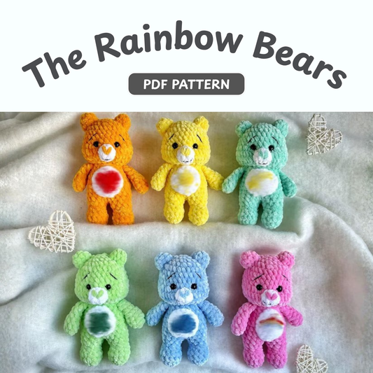 Crochet Care Bears Amigurumi Pattern (6 Character Versions)