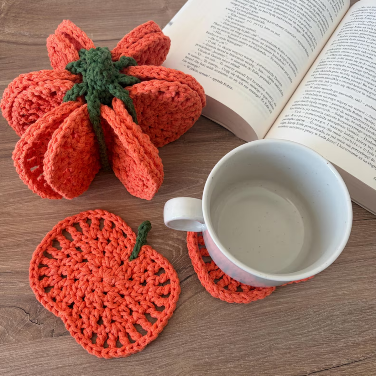 Pumpkin Coaster Set Crochet Pattern