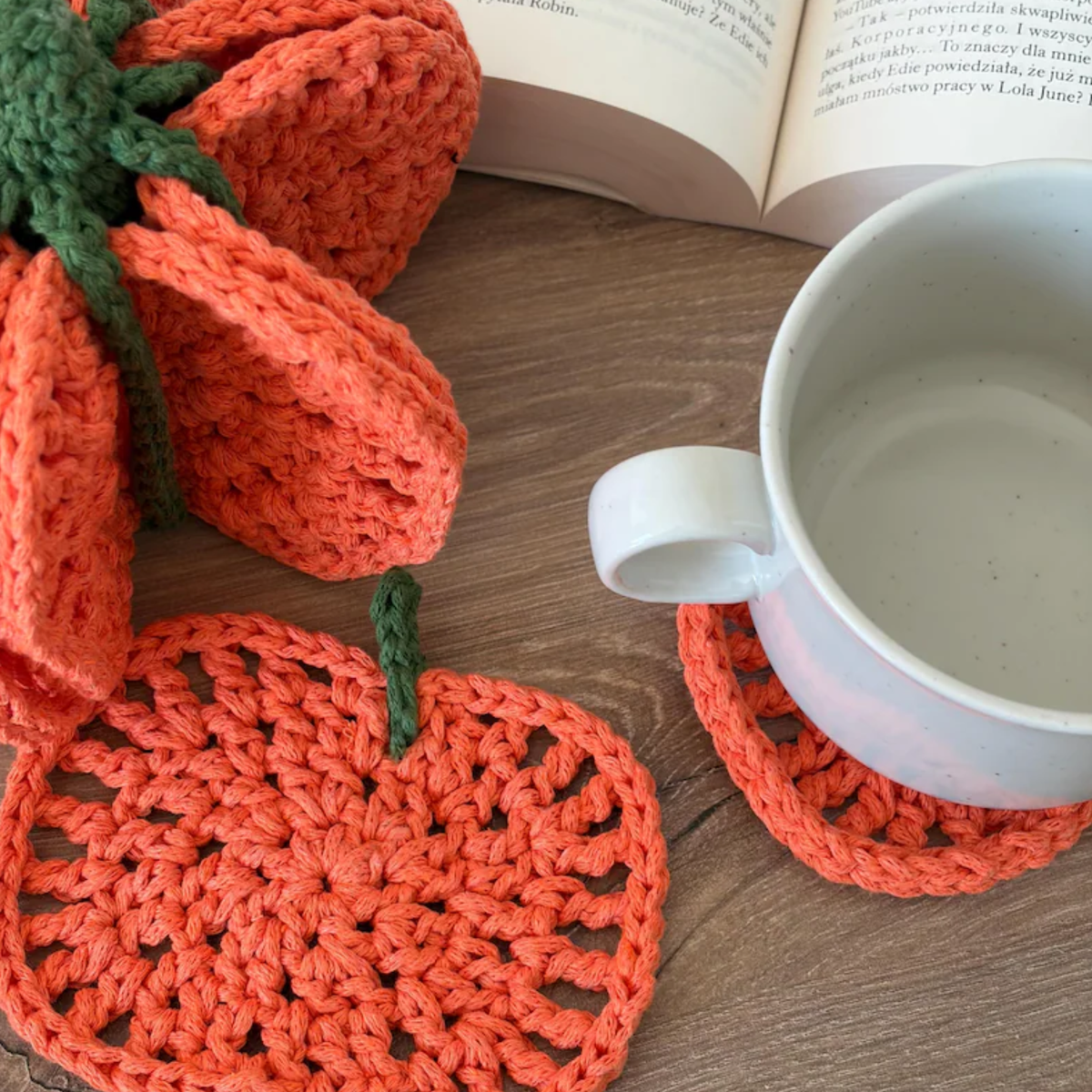 Pumpkin Coaster Set Crochet Pattern