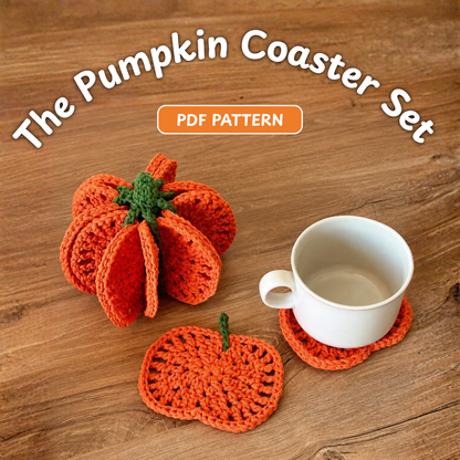 Pumpkin Coaster Set Crochet Pattern