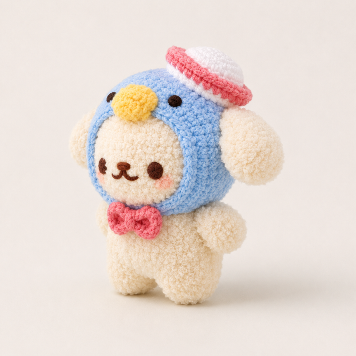 Crochet Puppy in Penguin Costume Pattern (Includes Sailor Hat, Beret & Cat Ears Variations)