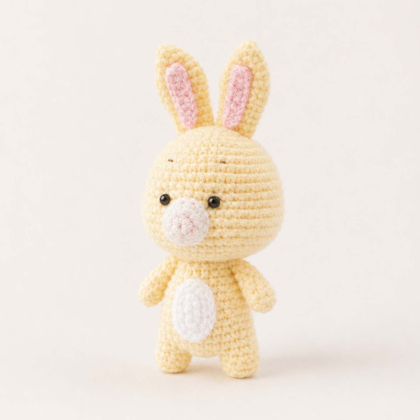 Crochet Rabbit Amigurumi Pattern (Mini Stuffed Bunny with Layered Ears and Belly Plate, 3-4 inches)