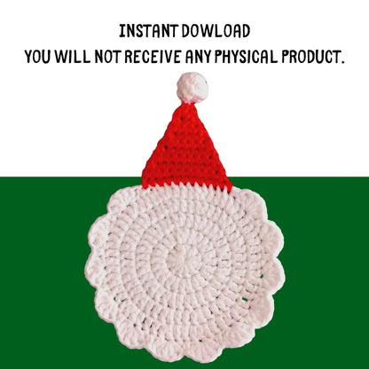 Santa Claus & Chicken Coaster Patterns Crochet Pattern
