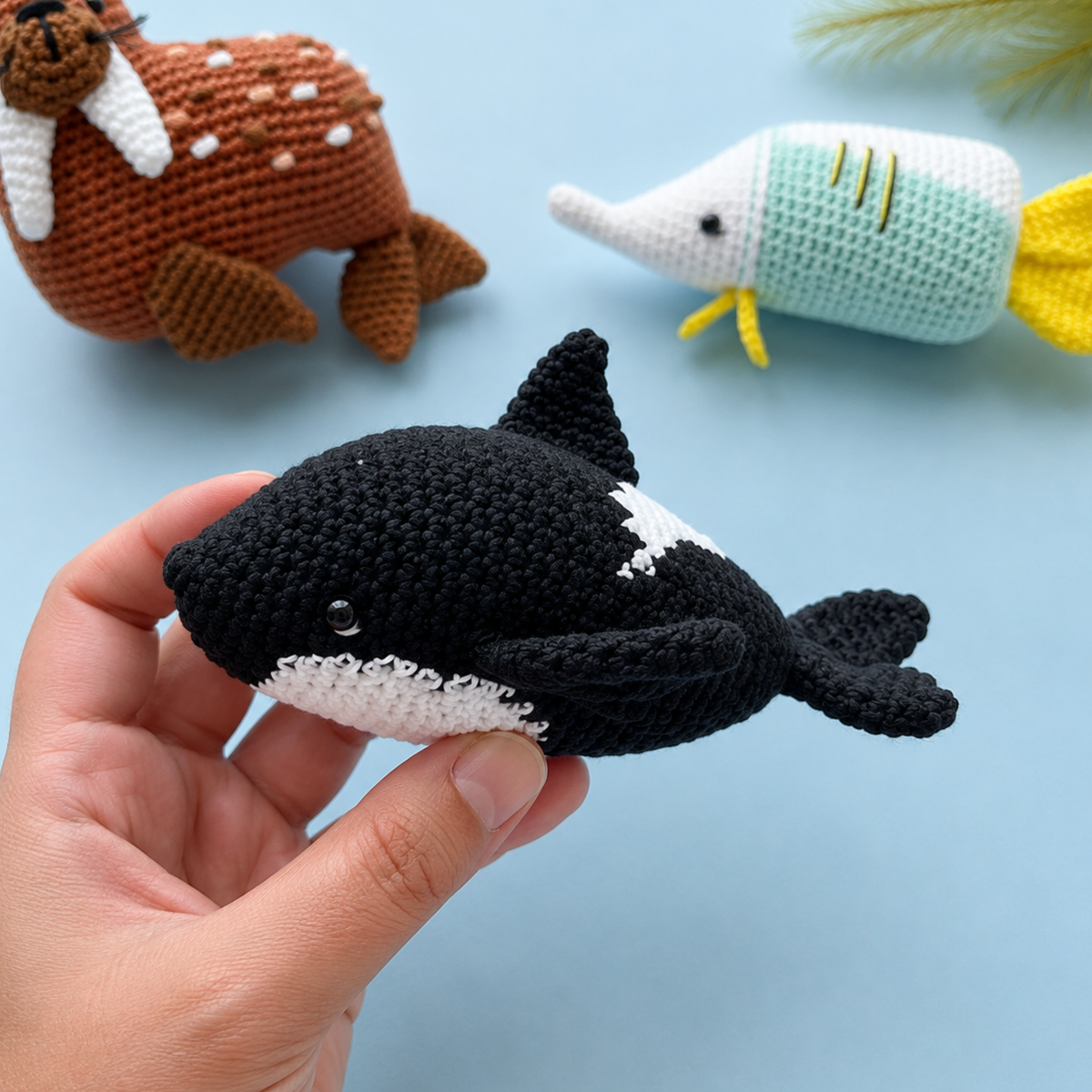 Sea Animals Orca · Puffer Fish · Sailfish · Walrus · Seal · Crab Amigurumi Crochet Pattern