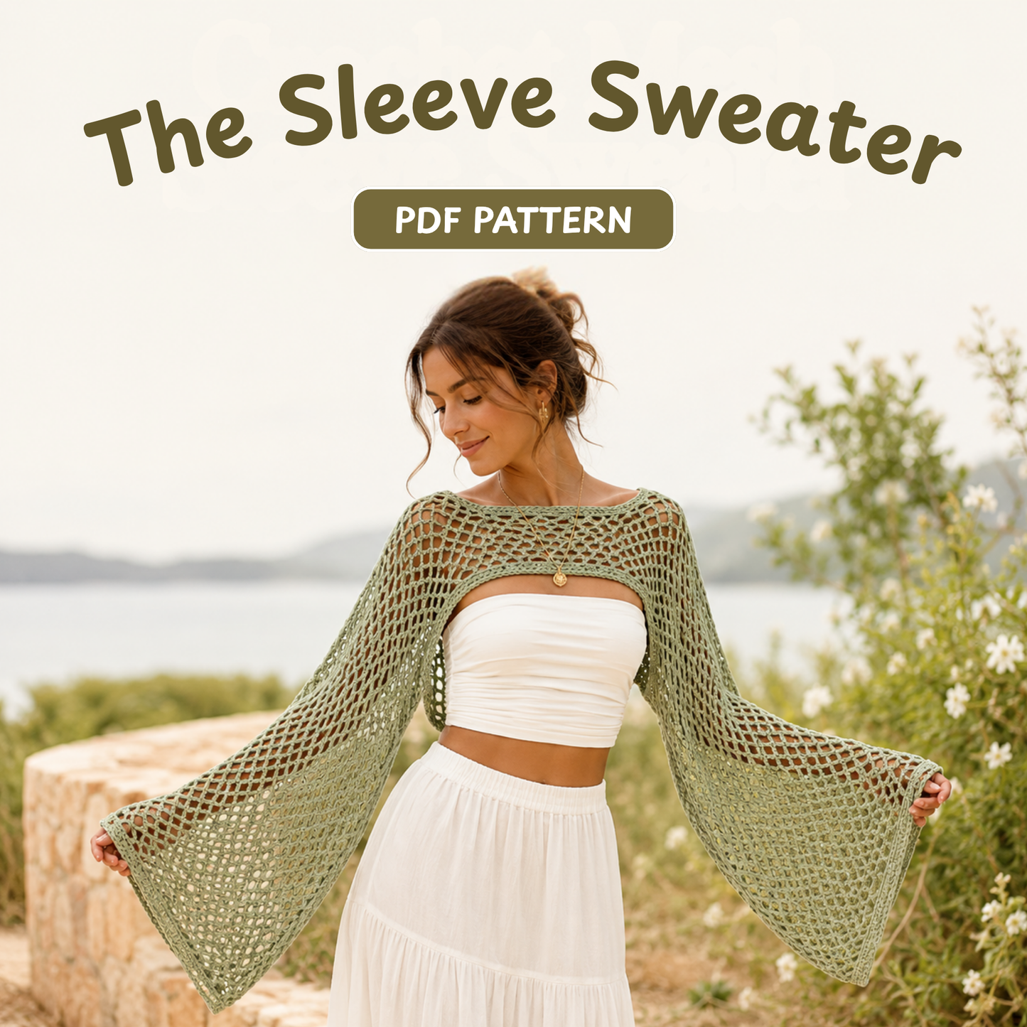 Mesh Sleeve Shrug Top Crochet Pattern