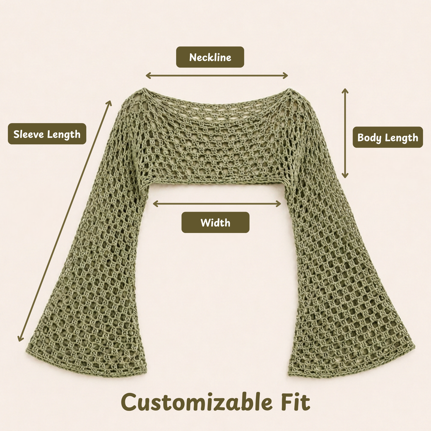 Mesh Sleeve Shrug Top Crochet Pattern