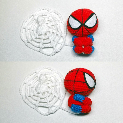 Spiderman Keychain & Hanging Amigurumi Crochet Pattern