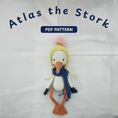 Crochet Stork Pattern, Atlas (10 to 11 Inches)