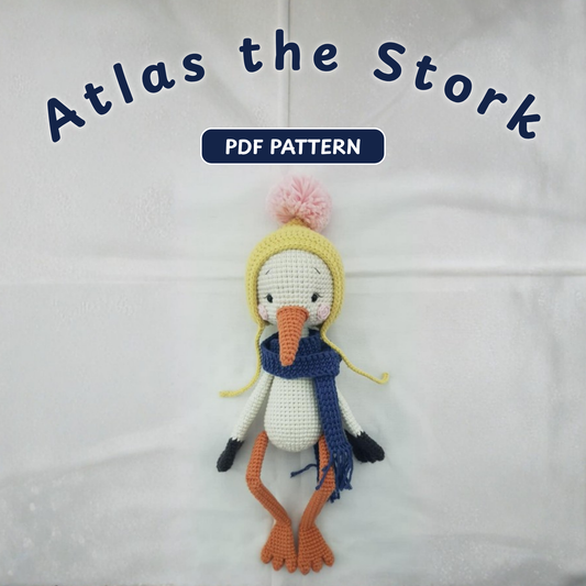 Crochet Stork Pattern, Atlas (10 to 11 Inches)