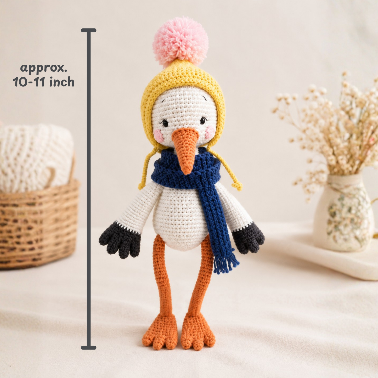 Crochet Stork Pattern, Atlas (10 to 11 Inches)