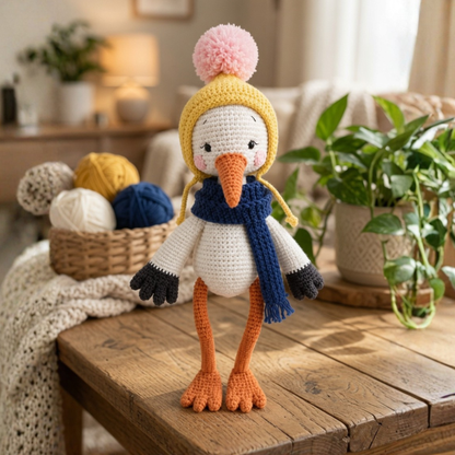 Crochet Stork Pattern, Atlas (10 to 11 Inches)