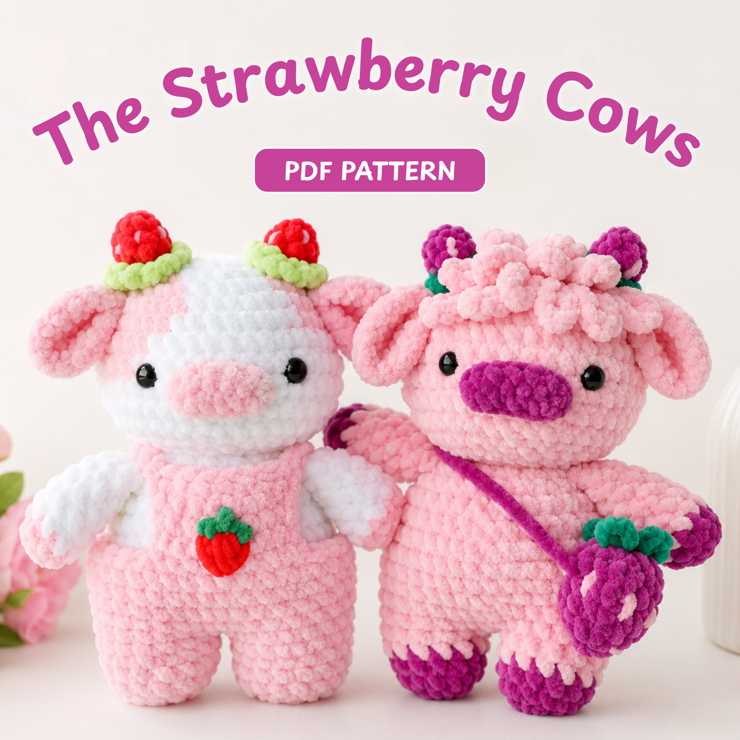 Crochet Cherry Cows Mod Pattern (2 Variants)