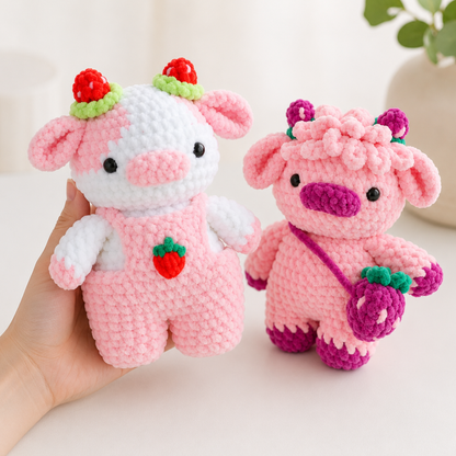 Crochet Cherry Cows Mod Pattern (2 Variants)
