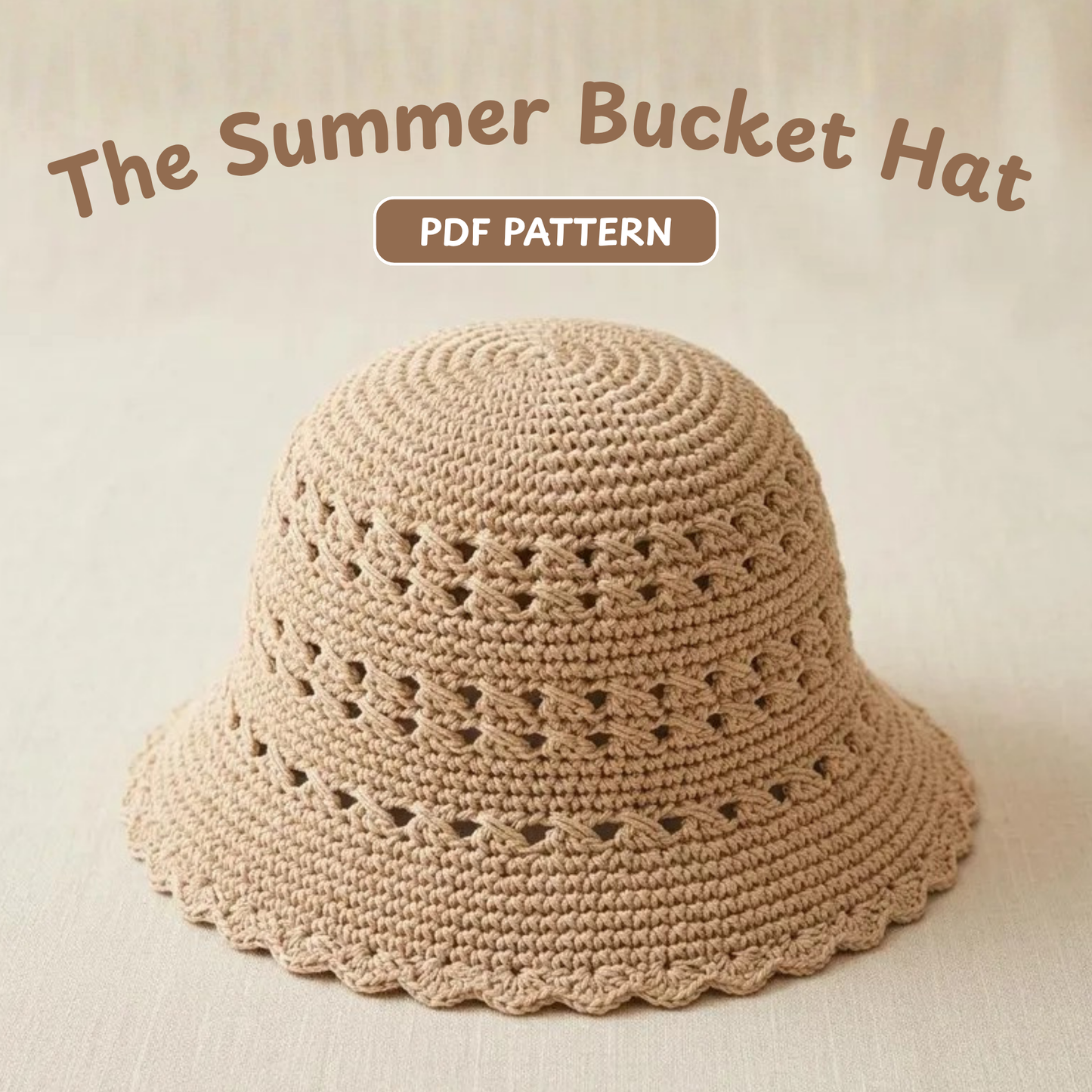 Crossed Lace Sun Summer Hat Crochet Pattern
