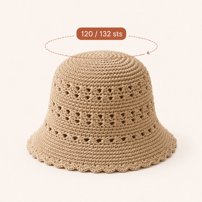 Crossed Lace Sun Summer Hat Crochet Pattern