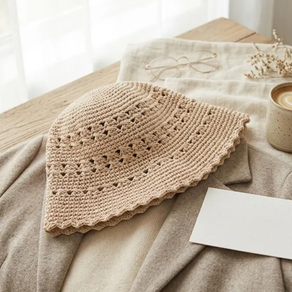 Crossed Lace Sun Summer Hat Crochet Pattern