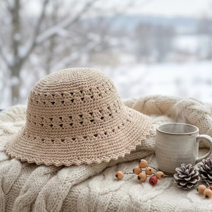 Crossed Lace Sun Summer Hat Crochet Pattern