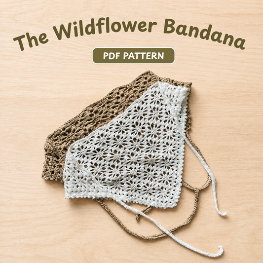 Crochet Wildflower Bandana Pattern (Customizable Size)
