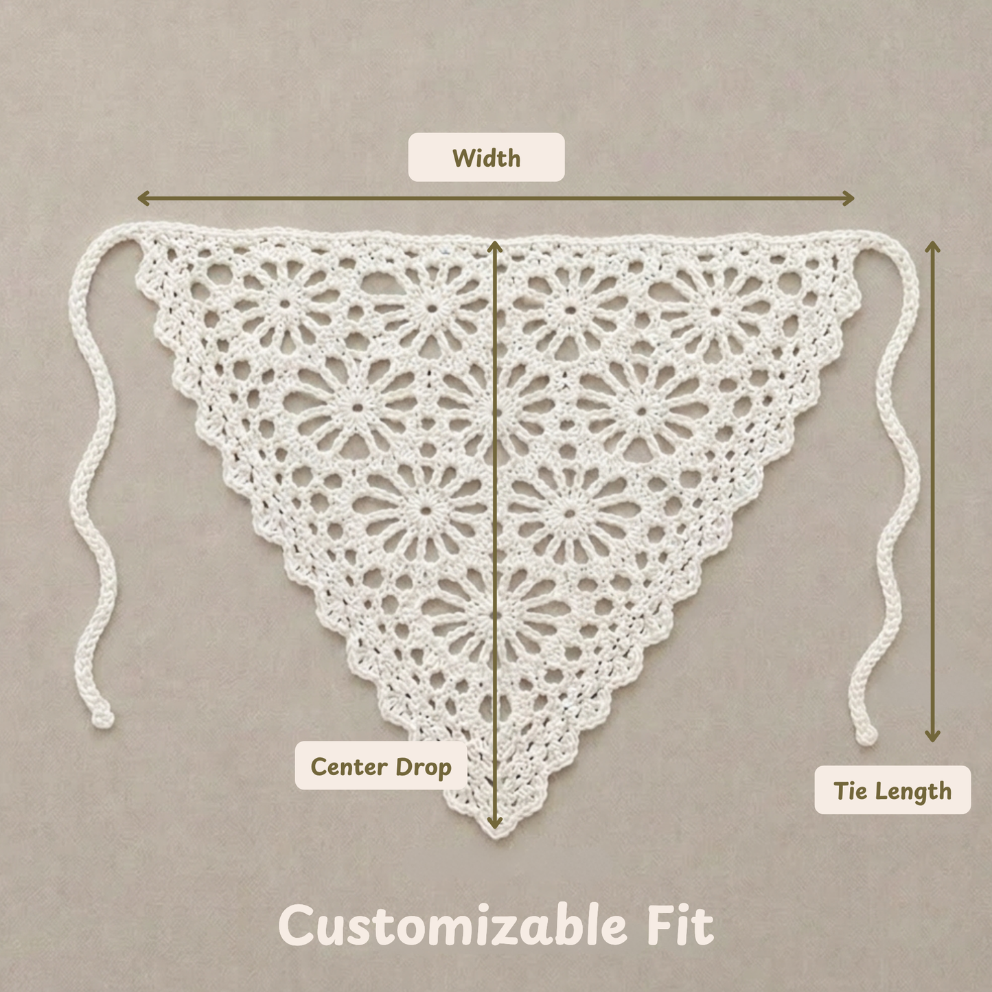 Crochet Wildflower Bandana Pattern (Customizable Size)