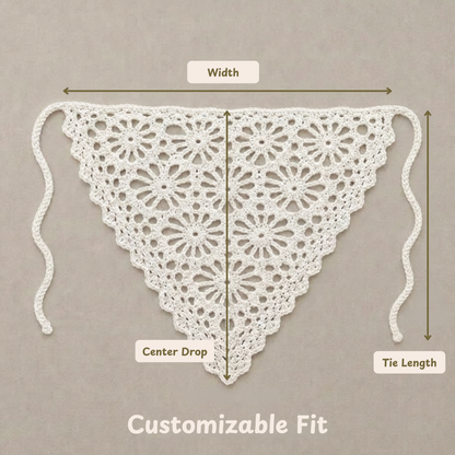 Crochet Wildflower Bandana Pattern (Customizable Size)
