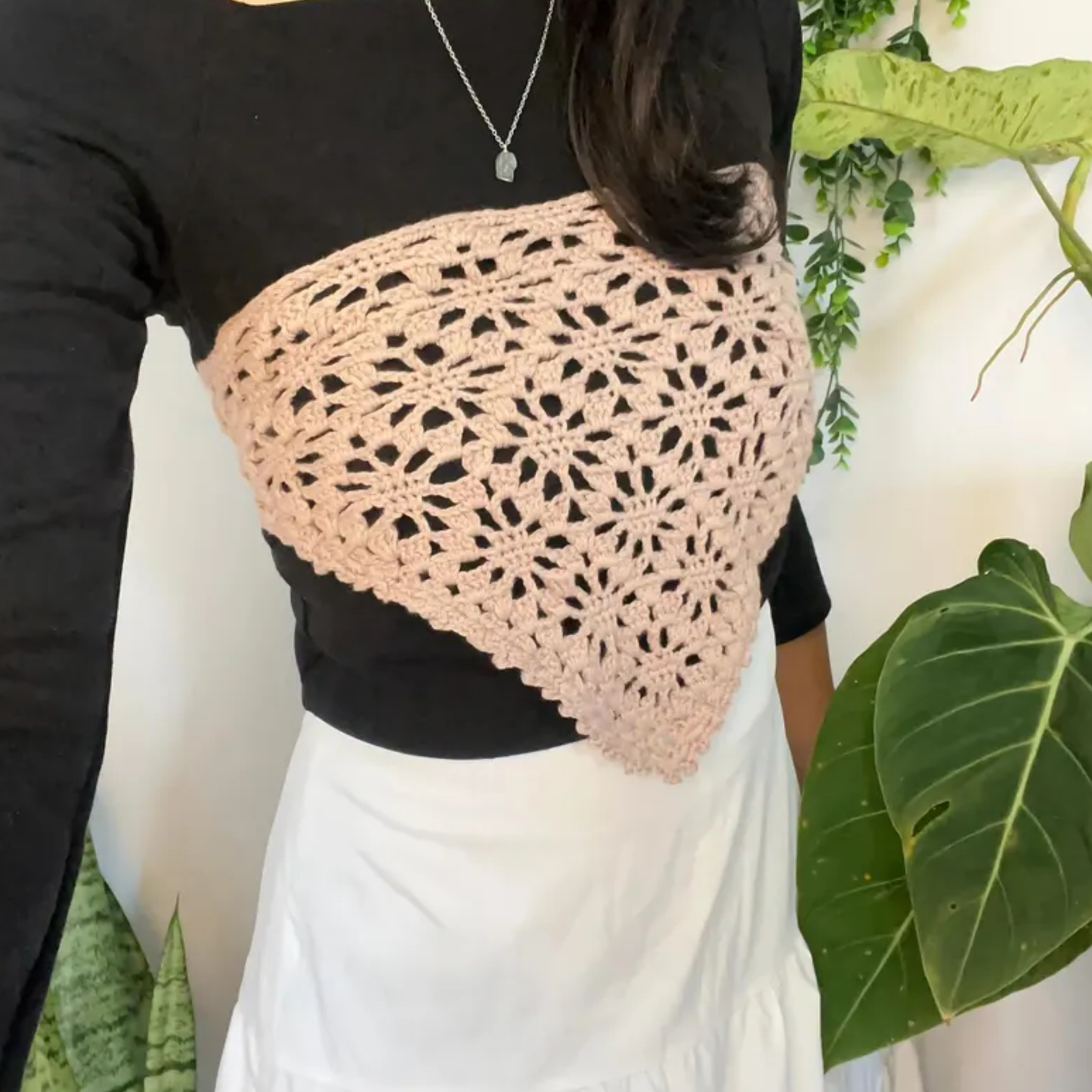 Crochet Wildflower Bandana Pattern (Customizable Size)