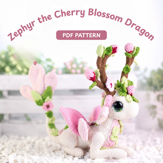 Zephyr the Cherry Blossom Dragon Crochet Pattern